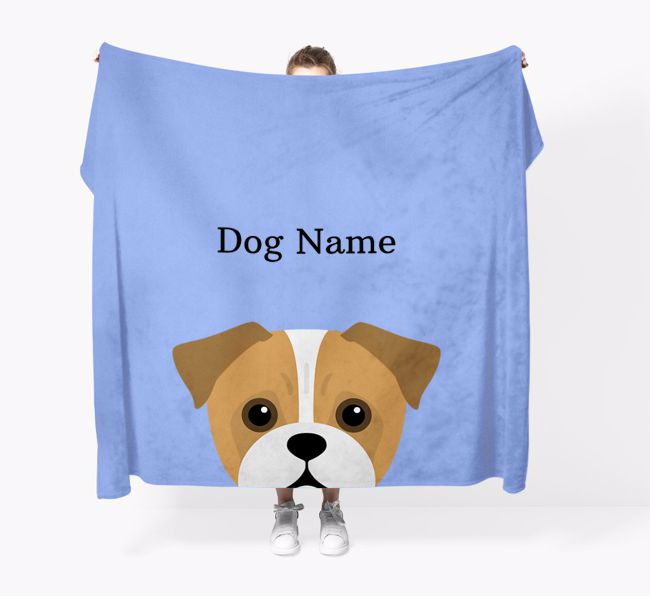 'Peeking Icon' - Personalized {breedFullName} Blanket